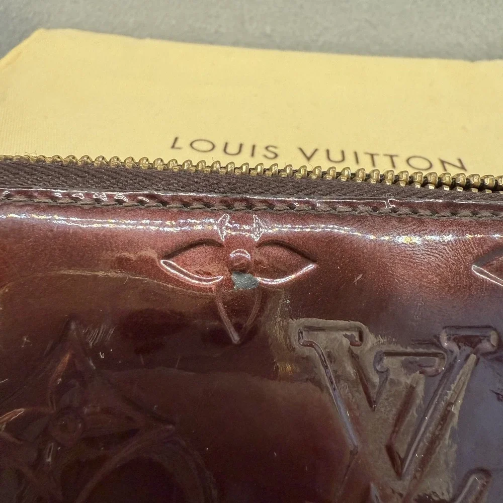 Louis Vuitton Zippy Wallet Monogram Vernis Amarante Purple Patent Box Set EUC - Picture 16 of 16